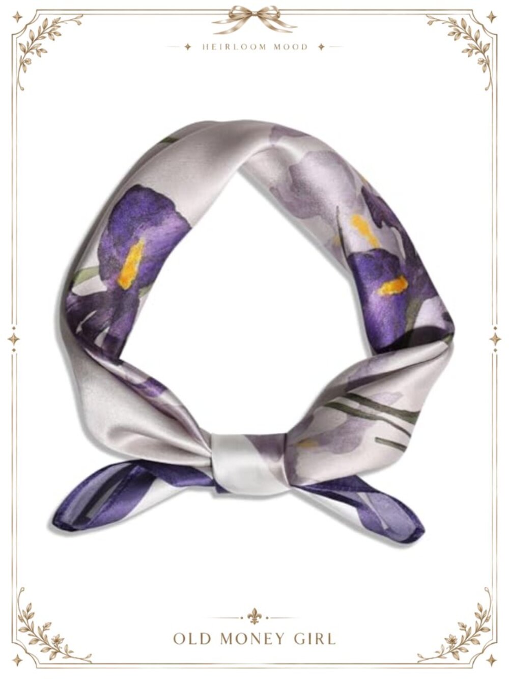 100% Mulberry Silk Scarf 21'' Square Floral Neck Head Neckerchief Gift